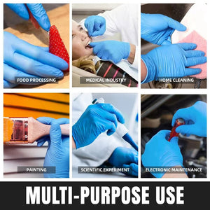 Nitrile Multi-Purpose Disposable Gloves, Powder Free, Disposable, Extra Strong, Blue