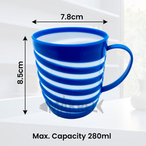 Unbreakable Lightweight Plastic Drinking Cups for Camping, Kids Party, Travel & Outdoor Tea Coffee Mugs BPA Free with Handle