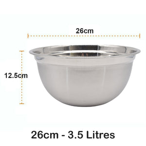 Premium Stainless Steel Deep Mixing Bowls - Easy-Grip, Durable, Stylish, and Versatile.