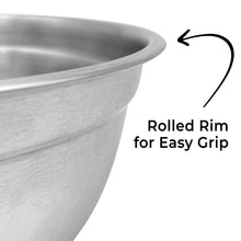 Load image into Gallery viewer, Stainless Steel Deep Mixing Bowls with Silicone Base - Easy-Grip, Durable Set. Ideal for Baking, Cooking, Salad &amp; Food Prep
