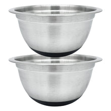 Load image into Gallery viewer, Stainless Steel Deep Mixing Bowls with Silicone Base - Easy-Grip, Durable Set. Ideal for Baking, Cooking, Salad &amp; Food Prep
