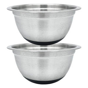 Stainless Steel Deep Mixing Bowls with Silicone Base - Easy-Grip, Durable Set. Ideal for Baking, Cooking, Salad & Food Prep