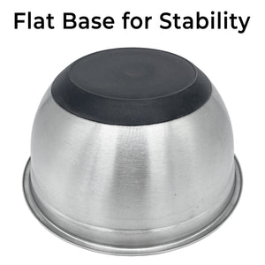 Stainless Steel Deep Mixing Bowls with Silicone Base - Easy-Grip, Durable Set. Ideal for Baking, Cooking, Salad & Food Prep