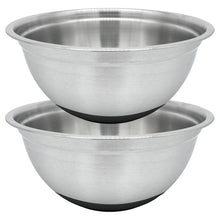 Load image into Gallery viewer, Stainless Steel Deep Mixing Bowls with Silicone Base - Easy-Grip, Durable Set. Ideal for Baking, Cooking, Salad &amp; Food Prep
