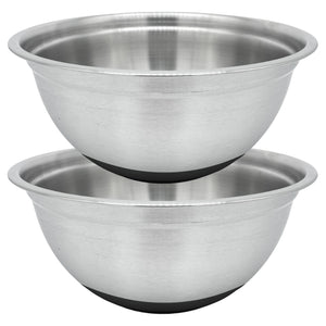 Stainless Steel Deep Mixing Bowls with Silicone Base - Easy-Grip, Durable Set. Ideal for Baking, Cooking, Salad & Food Prep