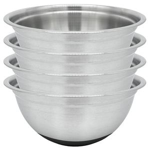 Stainless Steel Deep Mixing Bowls with Silicone Base - Easy-Grip, Durable Set. Ideal for Baking, Cooking, Salad & Food Prep