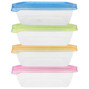 Pack of 16 Small Portion Box Set with Transparent Lids. Rectangular 300ml BPA-Free Meal Prep Storage Containers.