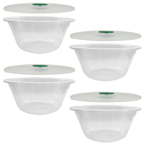 15cm Plastic Bowls with Lids 1 Litre, BPA Free. Microwave Container, Dishwasher and Freezer Safe