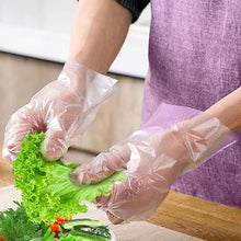 Load image into Gallery viewer, Multipurpose Food Grade Disposable Poly Gloves HDPE, Latex-Free, Powder-Free, Ideal for Food Handling, Cleaning, Hairdressing, etc
