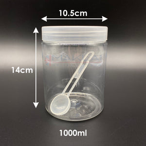 Plastic Spice Jars with Spoons. Premium Clear Storage Containers with Screw Top Lids, Multi-Purpose Kitchen Food Jar Set