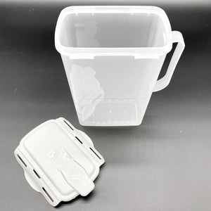 Clip & Lock Seal 2 Litre Fridge Door Jug with White Lid, Ideal for Juice, Milk, Water and More. BPA-Free.