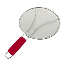 Load image into Gallery viewer, Premium Stainless Steel Splatter Screen Guard Extra Fine Mesh Frying Pan Cover with Heat Resistant Handle
