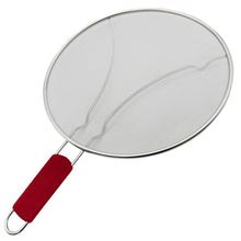 Load image into Gallery viewer, Premium Stainless Steel Splatter Screen Guard Extra Fine Mesh Frying Pan Cover with Heat Resistant Handle
