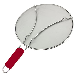 Premium Stainless Steel Splatter Screen Guard Extra Fine Mesh Frying Pan Cover with Heat Resistant Handle