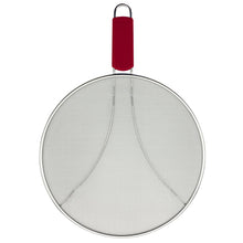 Load image into Gallery viewer, Premium Stainless Steel Splatter Screen Guard Extra Fine Mesh Frying Pan Cover with Heat Resistant Handle
