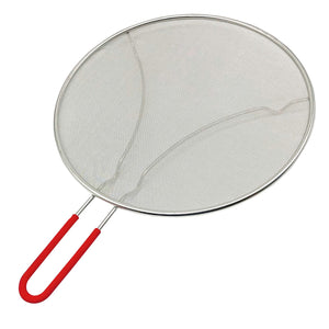 33cm Splatter Screen Guard for Frying Pan - Protect from Hot Oil & Grease Splash When Cooking. Extra Fine Mesh Stainless Steel Pot Cover