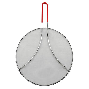 33cm Splatter Screen Guard for Frying Pan - Protect from Hot Oil & Grease Splash When Cooking. Extra Fine Mesh Stainless Steel Pot Cover