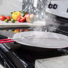 Load image into Gallery viewer, 33cm Splatter Screen Guard for Frying Pan - Protect from Hot Oil &amp; Grease Splash When Cooking. Extra Fine Mesh Stainless Steel Pot Cover
