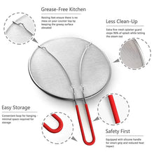 Load image into Gallery viewer, 33cm Splatter Screen Guard for Frying Pan - Protect from Hot Oil &amp; Grease Splash When Cooking. Extra Fine Mesh Stainless Steel Pot Cover
