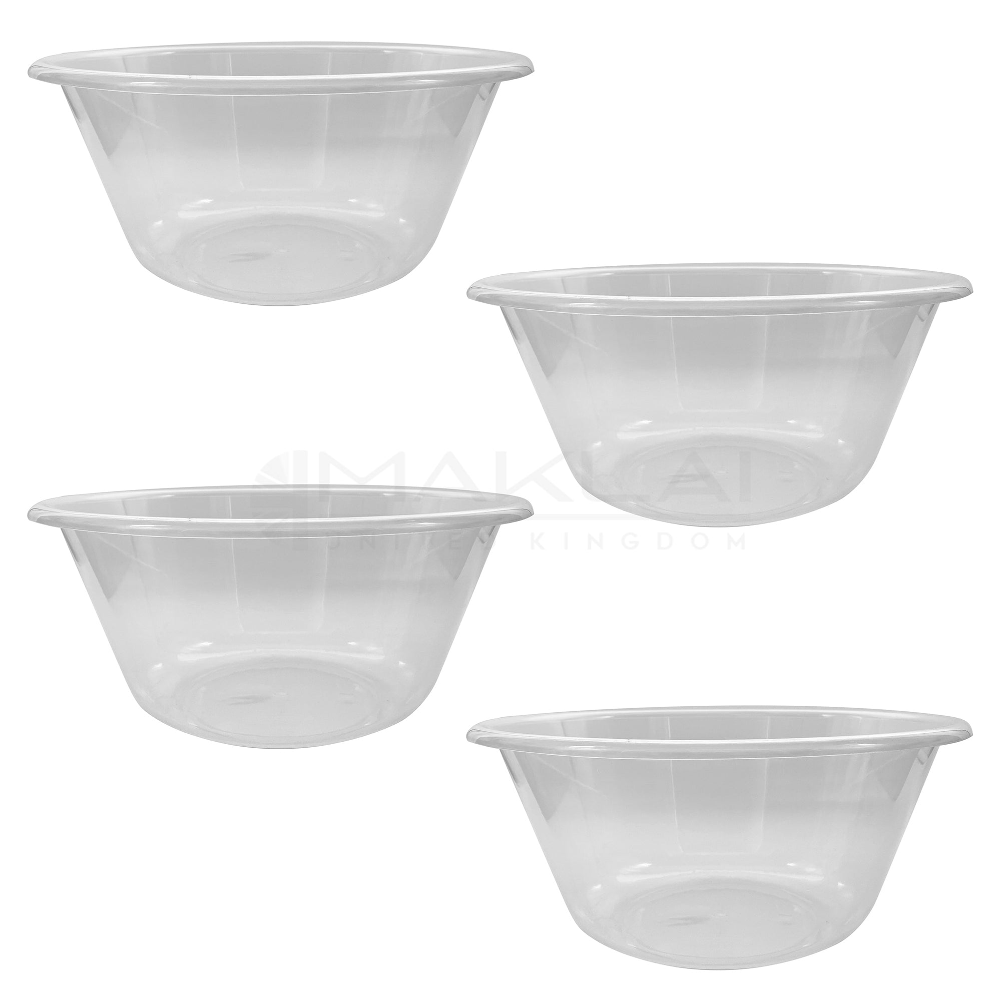 PLASTIC MIXING BOWLS CLEAR Set of 2 SMALL - LARGE 15cm 20cm 25cm