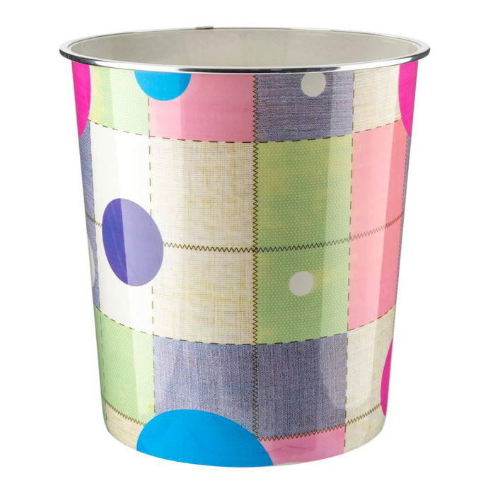 7.7L Polka Dot Plastic Waste Paper Dust Bin