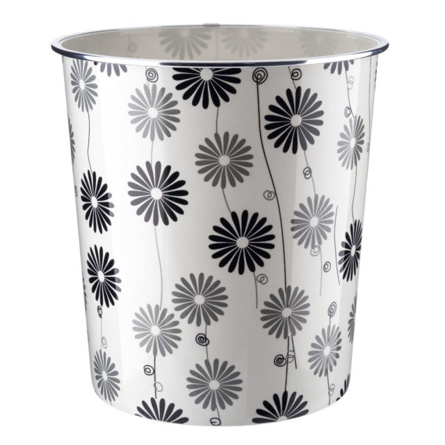 7.7L Floral Plastic Waste Paper Dust Bin